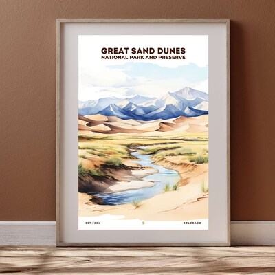 Great Sand Dunes National Park and Preserve Poster, Travel Art, Office Poster, Home Decor | S8 - image4